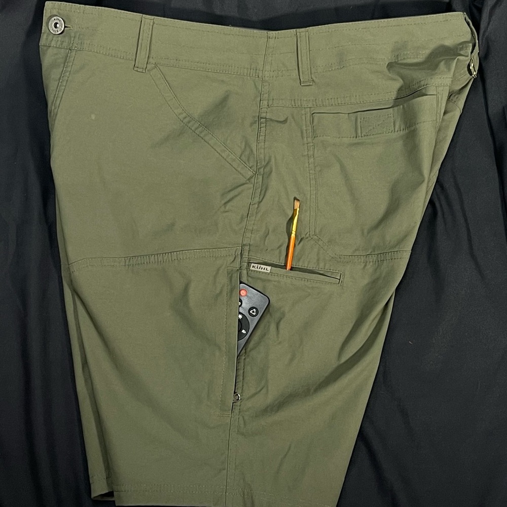 Kuhl Men's Olive Renegade Performance Shorts: Utility, style & comfort meet! - Picture 7 of 10